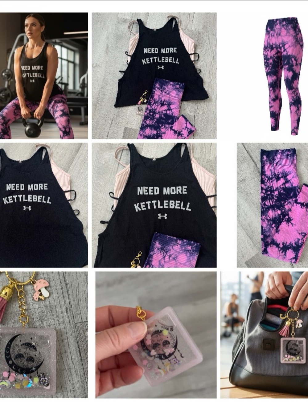 Boutique Activewear Set + Handmade Bag Charm
